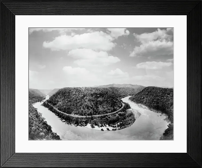 Framed Print : New River Canyon, W. Va. from Hawk's Nest, c.between 1910 and 1920. Creator: Unknown