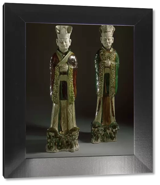 Funerary Sculpture of a Pair of Officials, between c.700 and c.800. Creator: Unknown