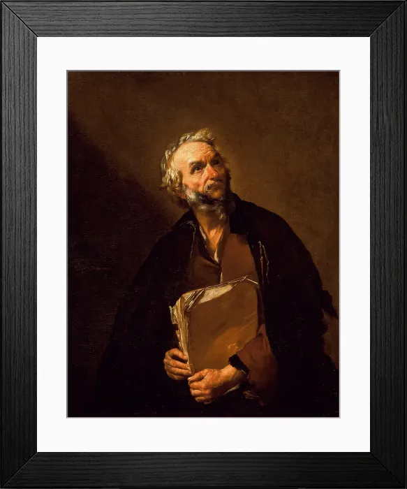 Framed Print : A Philosopher, 1637. Creator: Jusepe de Ribera Framed Print : A Philosopher, 1637. Creator: Jusepe de Ribera