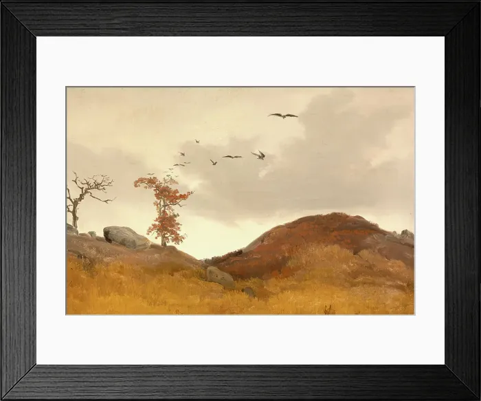 Framed Print : Landscape with Crows, c1830. Creator: Karl Friedrich Lessing Framed Print : Landscape with Crows, c1830. Creator: Karl Friedrich Lessing