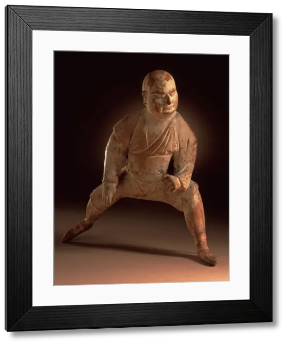 Framed Print : Funerary Sculpture of a Wrestler, between c.700 and c.800. Creator: Unknown Framed Print : Funerary Sculpture of a Wrestler, between c.700 and c.800. Creator: Unknown