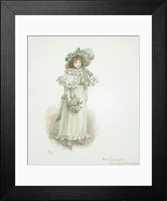 Framed Print : Study of a Fully Dressed Little Girl, 1897. Creator: Catherine Greenaway Framed Print : Study of a Fully Dressed Little Girl, 1897. Creator: Catherine Greenaway