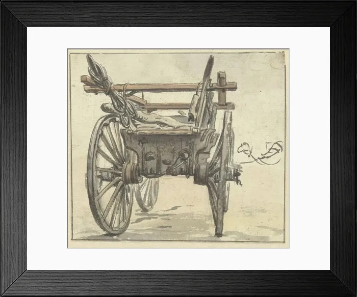 Framed Print : Back of a four-wheeled cart, 1770-1825. Creator: Simon Andreas Krausz Framed Print : Back of a four-wheeled cart, 1770-1825. Creator: Simon Andreas Krausz