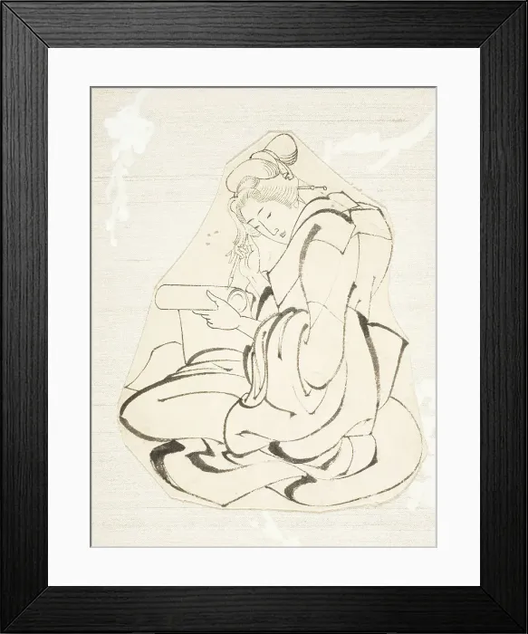 Framed Print : Courtesan painting, 19th century. Creator: Hokusai Framed Print : Courtesan painting, 19th century. Creator: Hokusai