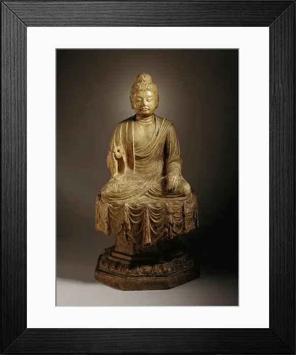 Framed Print : Probably Shakyamuni (Shijiamouni), the Historical Buddha (image 2 of 2), between c700 and c800 A.D.. Creator: Unknown Framed Print : Probably Shakyamuni (Shijiamouni), the Historical Buddha (image 2 of 2), between c700 and c800 A.D.. Creator: Unknown