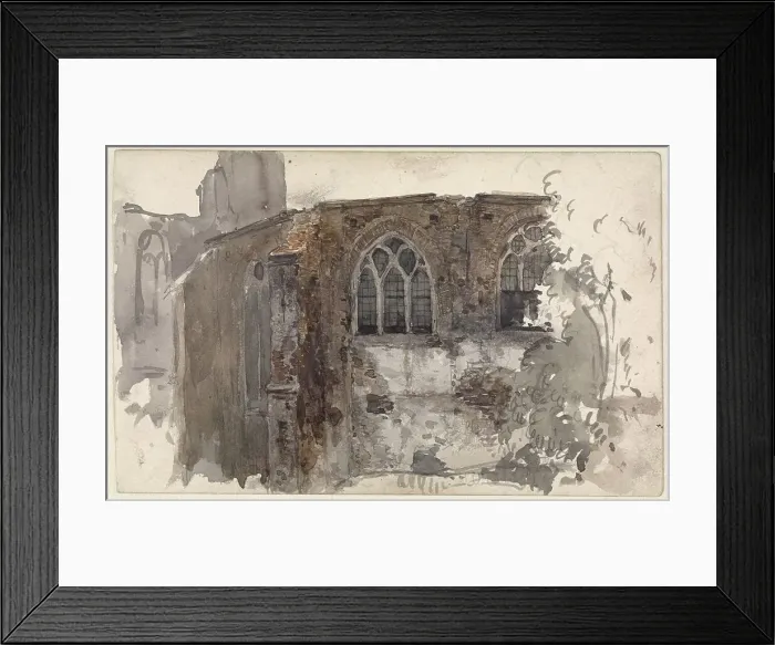 Framed Print : Ruin of a church, c.1834-c.1893. Creator: Willem Antonie van Deventer Framed Print : Ruin of a church, c.1834-c.1893. Creator: Willem Antonie van Deventer