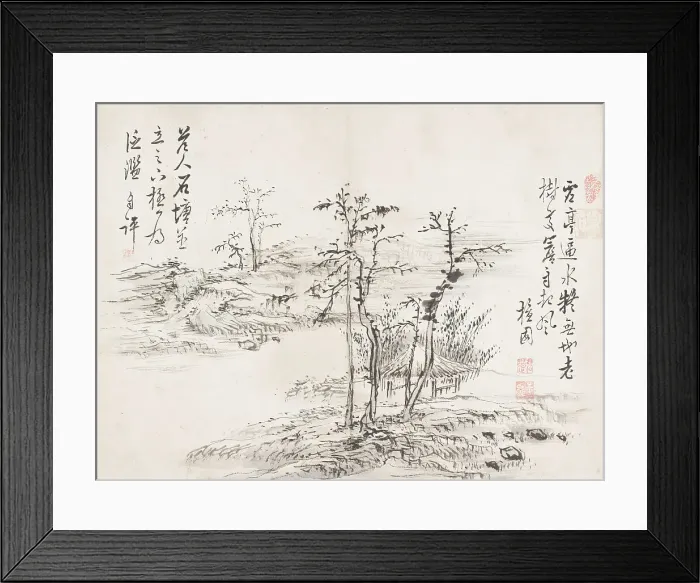 Framed Print : Landscape (image 1 of 6), turn of the 19 / century. Creator: Kim Hong-do Framed Print : Landscape (image 1 of 6), turn of the 19 / century. Creator: Kim Hong-do