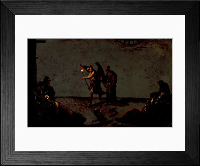 Framed Print : The Liberation of Saint Peter, c1625. Creator: Leonard Bramer Framed Print : The Liberation of Saint Peter, c1625. Creator: Leonard Bramer