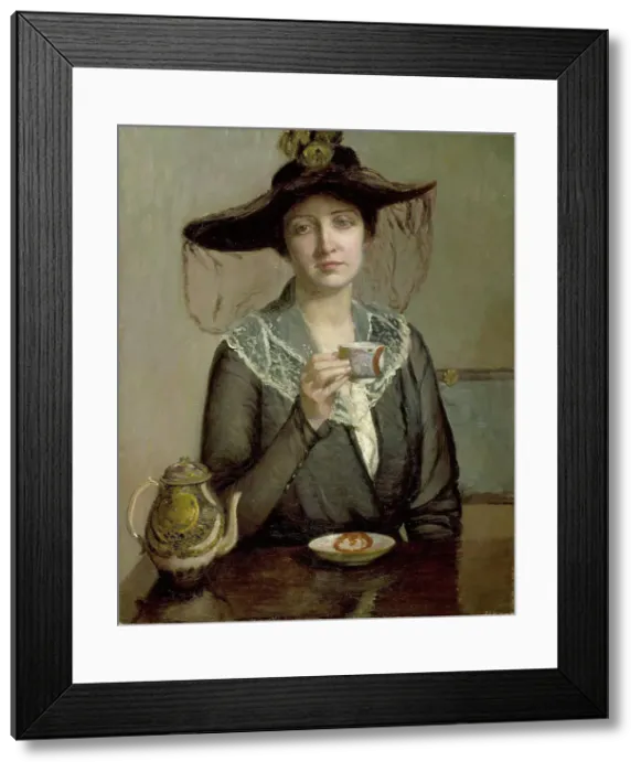 Framed Print : A Cup of Tea, turn of the 19 / 20th century. Creator: Lilla Cabot Perry Framed Print : A Cup of Tea, turn of the 19 / 20th century. Creator: Lilla Cabot Perry