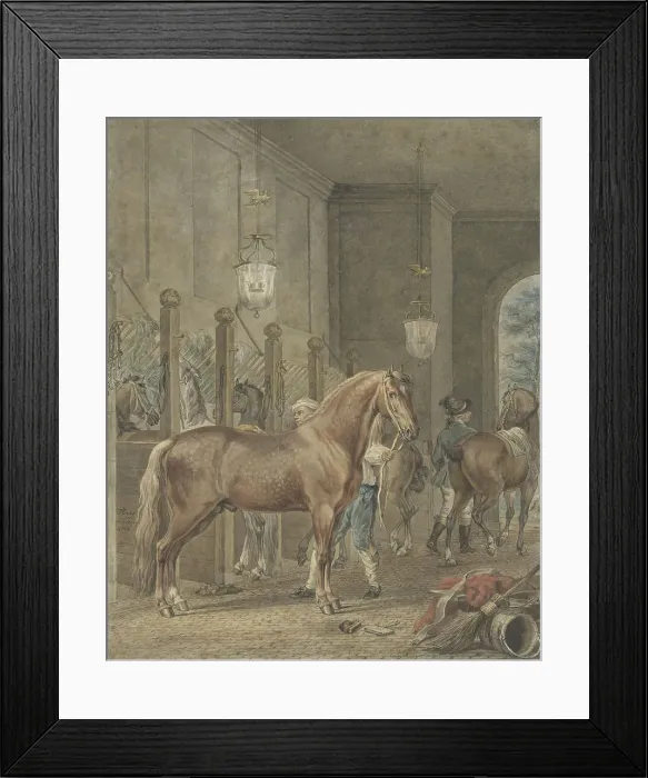 Framed Print : Stable Interior, 1780. Creator: Tethart Philip Christian Haag Framed Print : Stable Interior, 1780. Creator: Tethart Philip Christian Haag