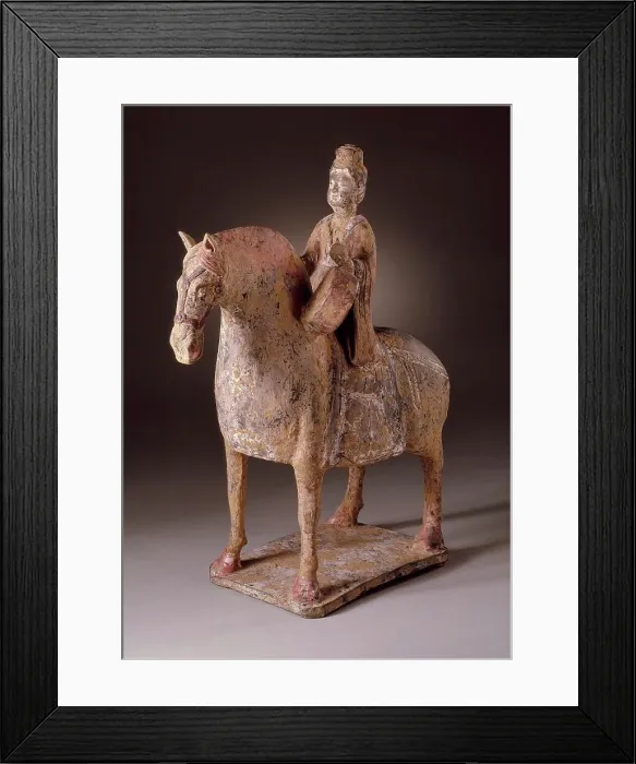 Framed Print : Funerary Sculpture of a Female Equestrian Drummer (image 1 of 2), between c.500 and c.534. Creator: Unknown Framed Print : Funerary Sculpture of a Female Equestrian Drummer (image 1 of 2), between c.500 and c.534. Creator: Unknown