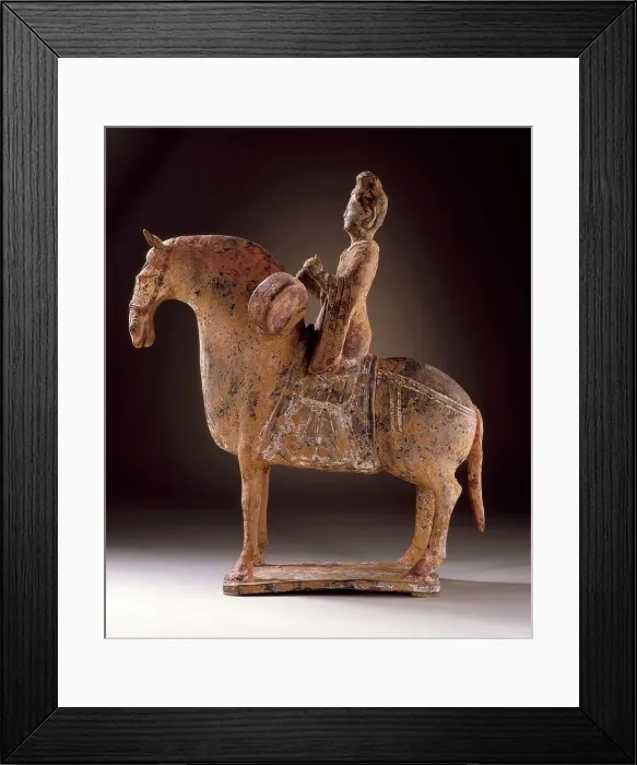Framed Print : Funerary Sculpture of a Female Equestrian Drummer (image 2 of 2), between c.500 and c.534. Creator: Unknown Framed Print : Funerary Sculpture of a Female Equestrian Drummer (image 2 of 2), between c.500 and c.534. Creator: Unknown