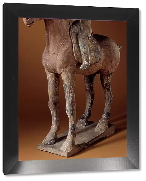 Funerary Sculpture of a Horse and Rider, between 618 and 906. Creator: Unknown