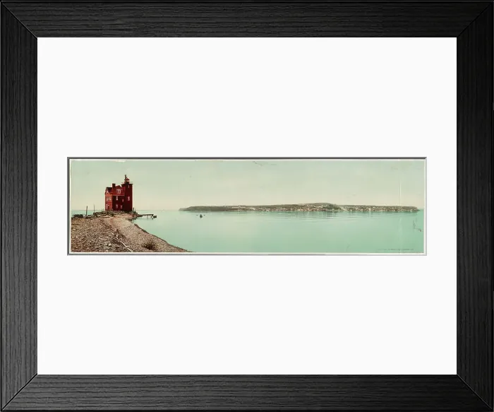 Framed Print : Mackinac Island from Round Island, Michigan, c1899. Creator: William H. Jackson Framed Print : Mackinac Island from Round Island, Michigan, c1899. Creator: William H. Jackson