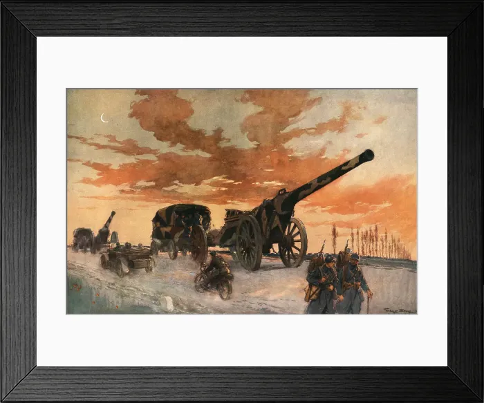 Framed Print : Convoi d'artillerie automobile, 1918. Creator: Unknown Framed Print : Convoi d'artillerie automobile, 1918. Creator: Unknown