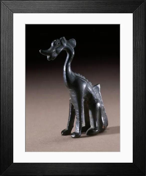 Framed Print : Miniature Seated Dragon, between 618 and 906. Creator: Unknown Framed Print : Miniature Seated Dragon, between 618 and 906. Creator: Unknown
