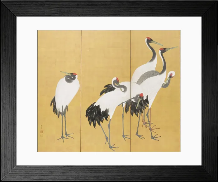 Framed Print : Cranes (image 3 of 20), An'ei period (1772-1780). Creator: Maruyama Okyo Framed Print : Cranes (image 3 of 20), An'ei period (1772-1780). Creator: Maruyama Okyo