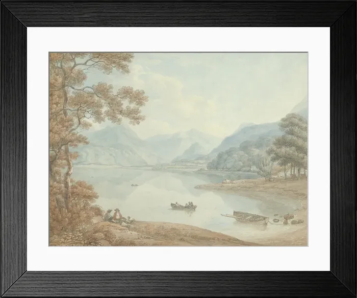 Framed Print : View of Derwent Water, towards Borrowdale (Cumberland), 1754-1817. Creator: Thomas Hearne Framed Print : View of Derwent Water, towards Borrowdale (Cumberland), 1754-1817. Creator: Thomas Hearne