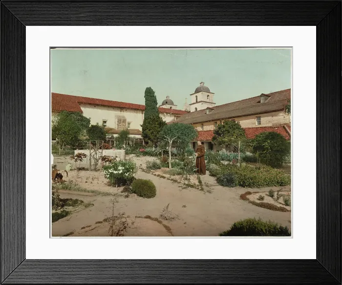 Framed Print : Mission Santa Barbara, California, c1899. Creator: William H. Jackson Framed Print : Mission Santa Barbara, California, c1899. Creator: William H. Jackson