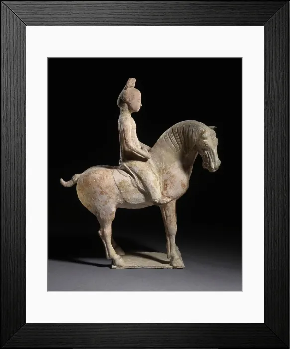 Framed Print : Funerary Sculpture of a Horse and Rider, between 618 and 906. Creator: Unknown Framed Print : Funerary Sculpture of a Horse and Rider, between 618 and 906. Creator: Unknown