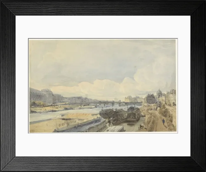 Framed Print : View over the Seine at the level of the Pont des Arts, 1831. Creator: Thomas Shotter Boys Framed Print : View over the Seine at the level of the Pont des Arts, 1831. Creator: Thomas Shotter Boys