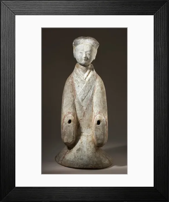 Framed Print : Funerary Sculpture of a Kneeling Entertainer, 206 B.C.-25 A.D.. Creator: Unknown Framed Print : Funerary Sculpture of a Kneeling Entertainer, 206 B.C.-25 A.D.. Creator: Unknown