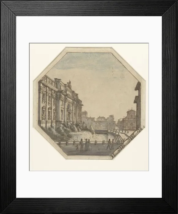 Framed Print : Trevi Fountain, seen from the West, 1787-1811. Creator: Victor Jean Nicolle Framed Print : Trevi Fountain, seen from the West, 1787-1811. Creator: Victor Jean Nicolle