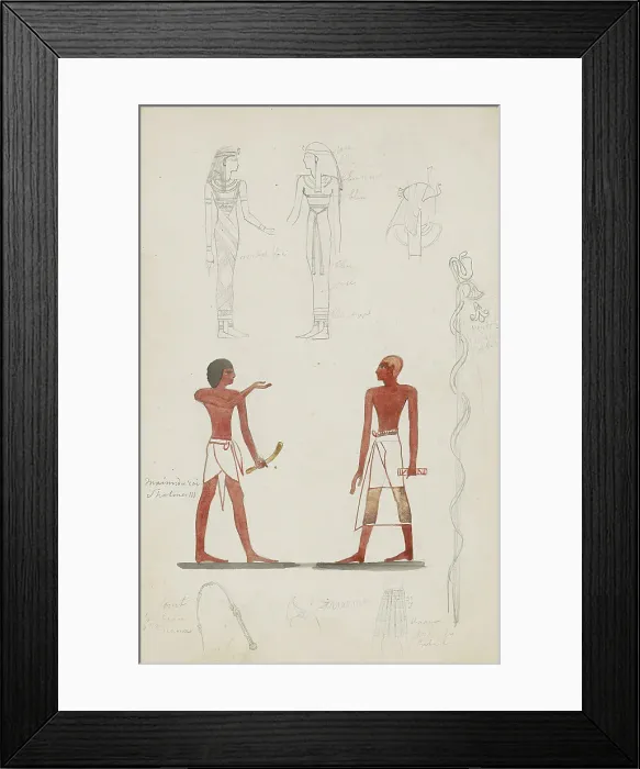 Framed Print : Studies of paintings of Egyptian figures, 1858-1860. Creator: Willem de Famars Testas Framed Print : Studies of paintings of Egyptian figures, 1858-1860. Creator: Willem de Famars Testas