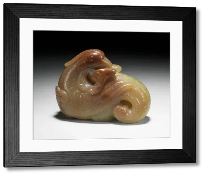 Framed Print : Mandarin Duck with Scrolls, between c.1279 and c.1450. Creator: Unknown Framed Print : Mandarin Duck with Scrolls, between c.1279 and c.1450. Creator: Unknown