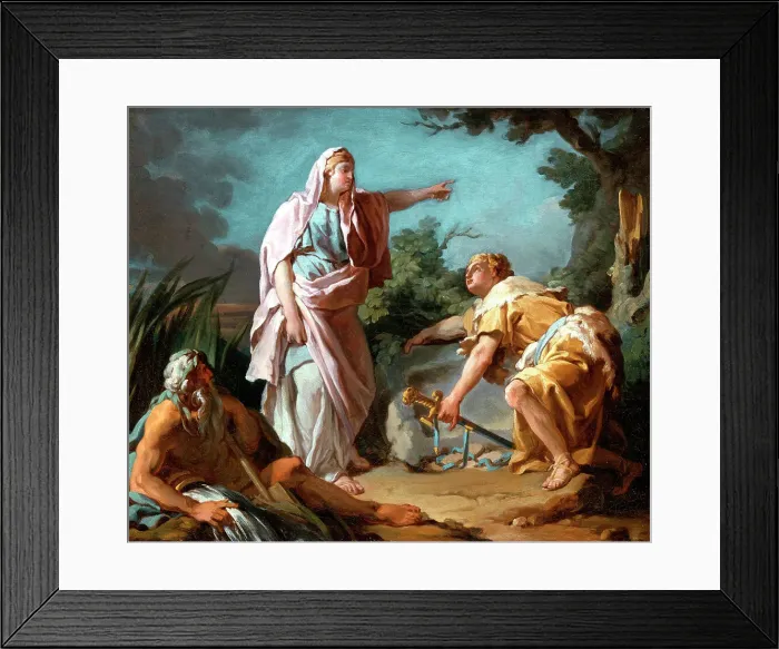 Framed Print : Aethra Showing her Son Theseus the Place Where his Father had Hidden his Arms , 1768. Creator: Nicolas Guy Brenet Framed Print : Aethra Showing her Son Theseus the Place Where his Father had Hidden his Arms , 1768. Creator: Nicolas Guy Brenet