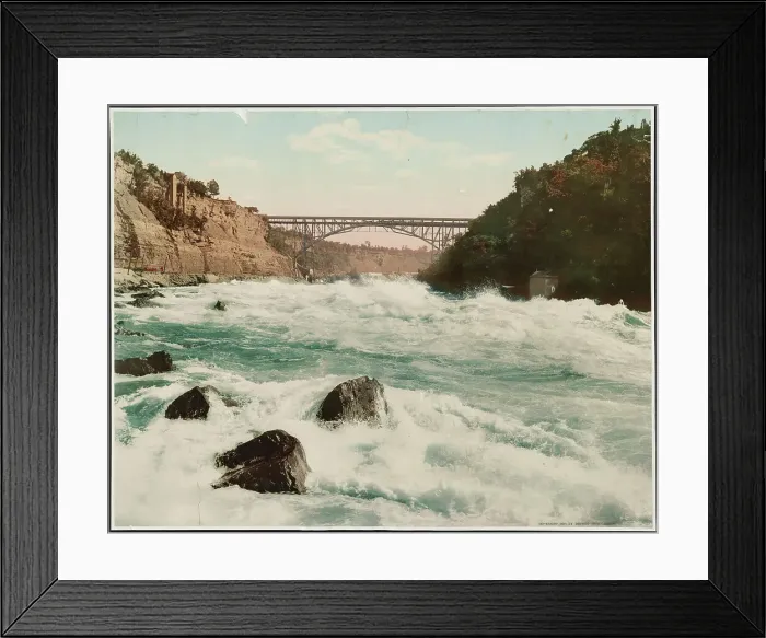 Framed Print : Niagara Rapids and Michigan Central Cantilever bridge, c1900. Creator: William H. Jackson Framed Print : Niagara Rapids and Michigan Central Cantilever bridge, c1900. Creator: William H. Jackson