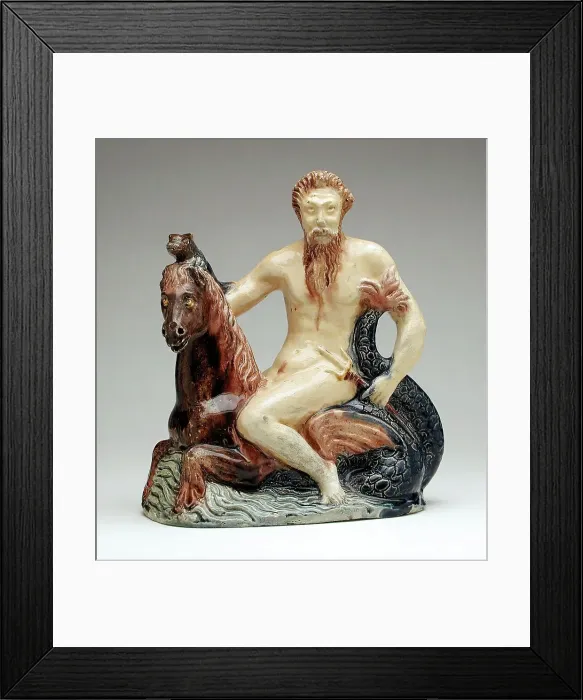 Framed Print : Neptune on a Seahorse, between 1560 and 1620. Creator: Unknown Framed Print : Neptune on a Seahorse, between 1560 and 1620. Creator: Unknown