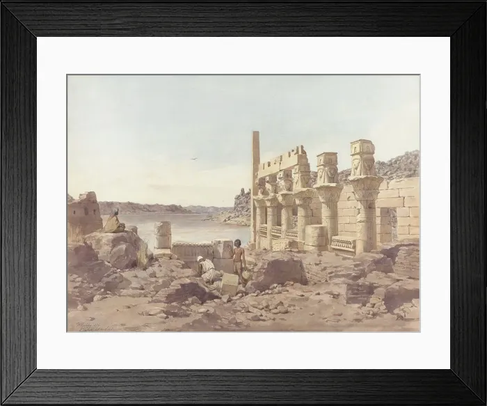 Framed Print : View of the temple ruins at Philae near Aswan, 1859. Creator: Willem de Famars Testas Framed Print : View of the temple ruins at Philae near Aswan, 1859. Creator: Willem de Famars Testas
