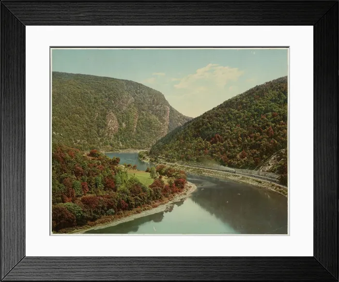 Framed Print : Delaware Water Gap, above the Gap from Winona Cliff, Pa. (between 1898 and 1906?). Creator: William H. Jackson Framed Print : Delaware Water Gap, above the Gap from Winona Cliff, Pa. (between 1898 and 1906?). Creator: William H. Jackson