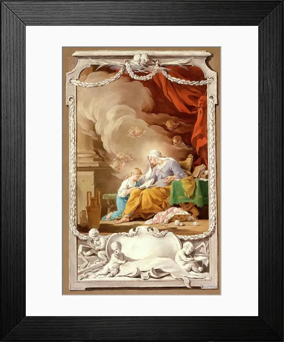 Framed Print : St. Anne Revealing to the Virgin the Prophecy of Isaiah, c1749. Creator: Noël Hallé Framed Print : St. Anne Revealing to the Virgin the Prophecy of Isaiah, c1749. Creator: Noël Hallé
