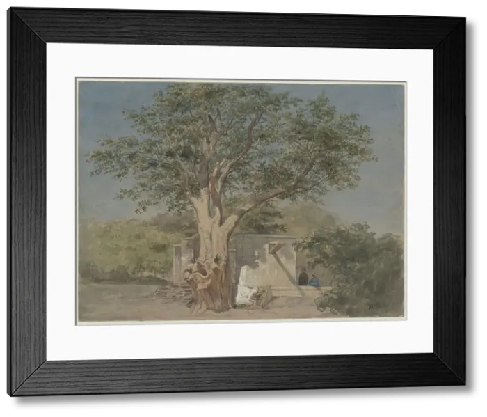 Framed Print : Cabin under a tree in Cairo, 1858. Creator: Willem de Famars Testas Framed Print : Cabin under a tree in Cairo, 1858. Creator: Willem de Famars Testas