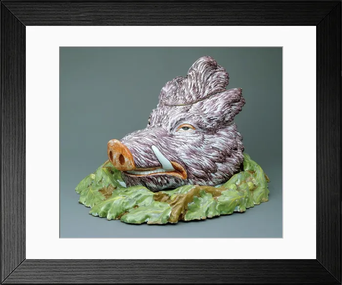 Framed Print : Boar's Head Tureen and Stand, c.1750. Creator: Unknown Framed Print : Boar's Head Tureen and Stand, c.1750. Creator: Unknown