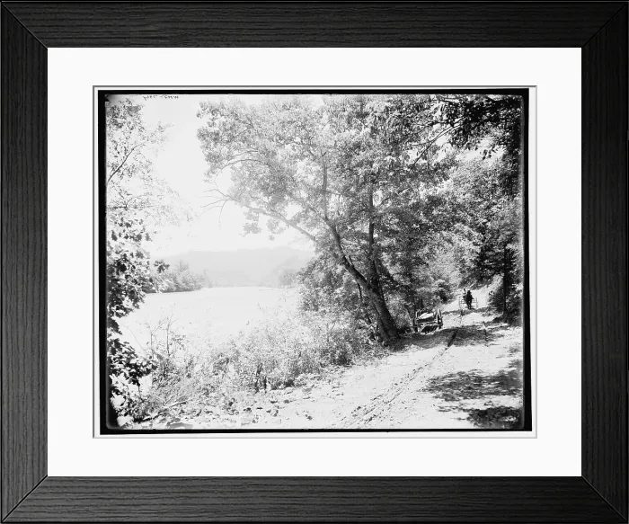 Framed Print : By the French Broad at Jack's Run, N.C. (1902?). Creator: William H. Jackson Framed Print : By the French Broad at Jack's Run, N.C. (1902?). Creator: William H. Jackson