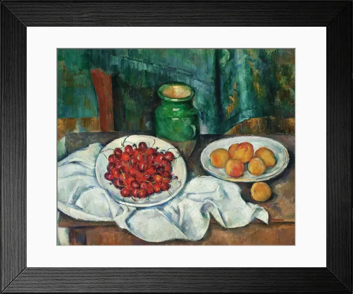 Framed Print : Still Life With Cherries And Peaches, between 1885 and 1887. Creator: Paul Cezanne Framed Print : Still Life With Cherries And Peaches, between 1885 and 1887. Creator: Paul Cezanne