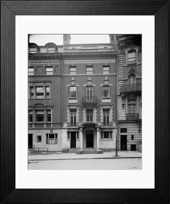 Framed Print : Four-story townhouse with curved pediment, possibly New York, N.Y. between 1900 and 1910. Creator: William H. Jackson Framed Print : Four-story townhouse with curved pediment, possibly New York, N.Y. between 1900 and 1910. Creator: William H. Jackson