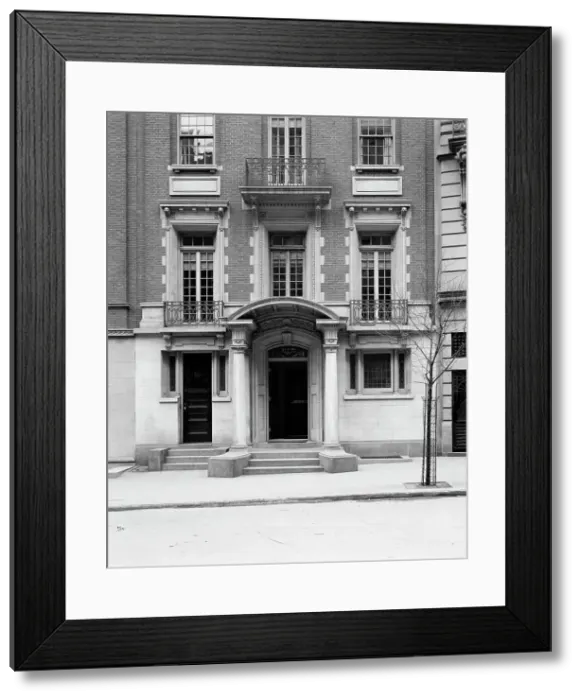 Framed Print : Four-story townhouse, entrance with pilasters and curved pediment, possibly New York, c1900-1905. Creator: William H. Jackson Framed Print : Four-story townhouse, entrance with pilasters and curved pediment, possibly New York, c1900-1905. Creator: William H. Jackson