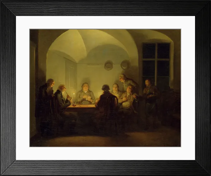 Framed Print : Card Players, 1815. Creator: Alexander Lauréus Framed Print : Card Players, 1815. Creator: Alexander Lauréus