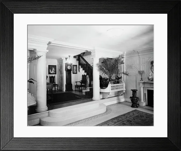 Framed Print : Reception hall, four-story townhouse, possibly New York, N.Y. between 1900 and 1905. Creator: William H. Jackson Framed Print : Reception hall, four-story townhouse, possibly New York, N.Y. between 1900 and 1905. Creator: William H. Jackson