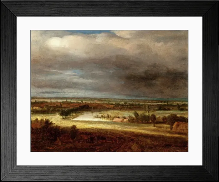 Framed Print : Panoramic Landscape with a Village, between c1648 and c1649. Creator: Philip Koninck Framed Print : Panoramic Landscape with a Village, between c1648 and c1649. Creator: Philip Koninck