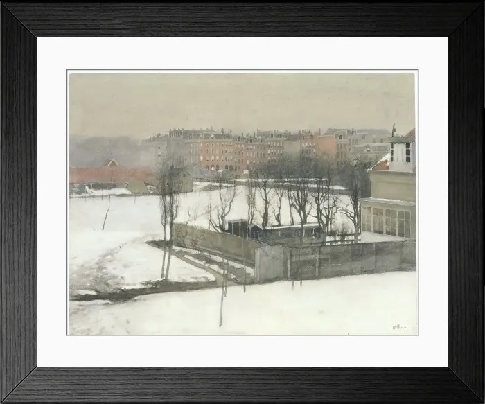 Framed Print : View of the Oosterpark in the snow, c.1870-c.1923. Creator: Willem Witsen Framed Print : View of the Oosterpark in the snow, c.1870-c.1923. Creator: Willem Witsen