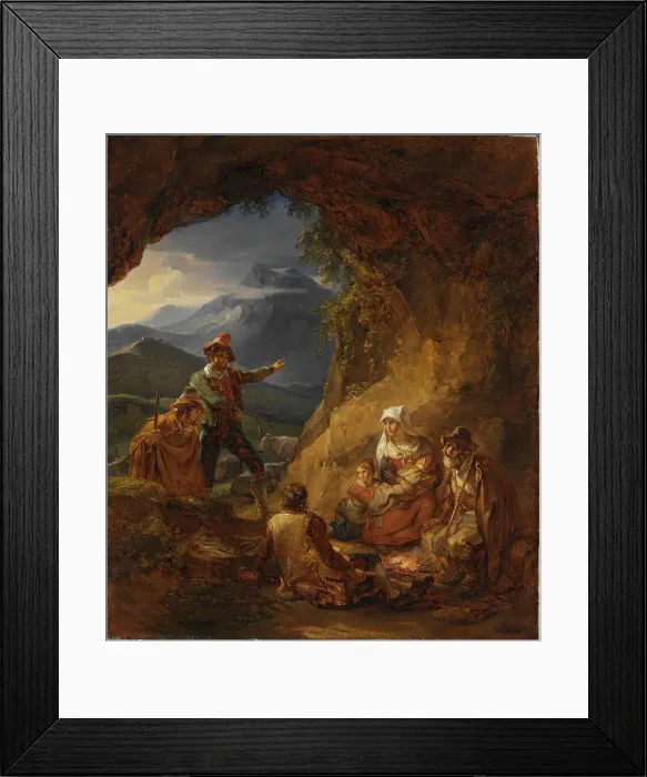 Framed Print : Bandits Entering a Shepherd's Dwelling, 1823. Creator: Alexander Lauréus Framed Print : Bandits Entering a Shepherd's Dwelling, 1823. Creator: Alexander Lauréus
