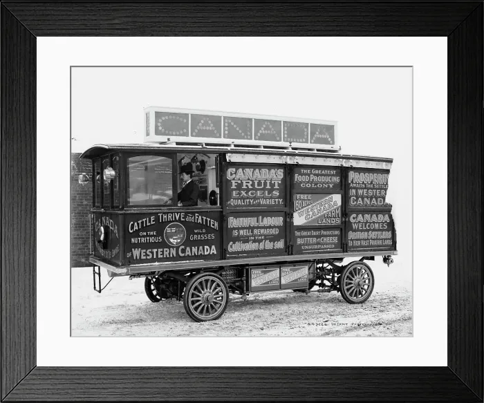 Framed Print : Motor car, Canadian Government Colonization Co. between 1900 and 1905. Creator: William H. Jackson Framed Print : Motor car, Canadian Government Colonization Co. between 1900 and 1905. Creator: William H. Jackson