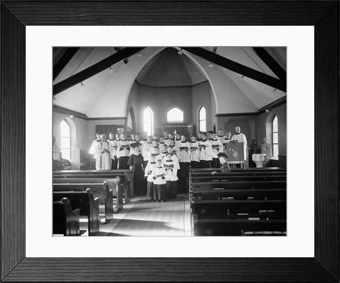 Framed Print : Vested choir, St. Mary's Mission, Detroit, Mich. between 1900 and 1910. Creator: William H. Jackson Framed Print : Vested choir, St. Mary's Mission, Detroit, Mich. between 1900 and 1910. Creator: William H. Jackson