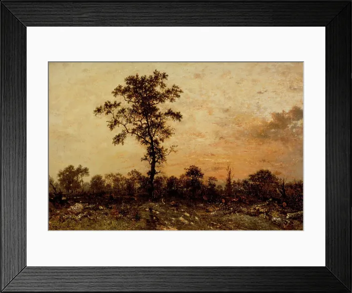 Framed Print : Edge of the Forest, Sun Setting, between c1845 and c1846. Creator: Theodore Rousseau Framed Print : Edge of the Forest, Sun Setting, between c1845 and c1846. Creator: Theodore Rousseau