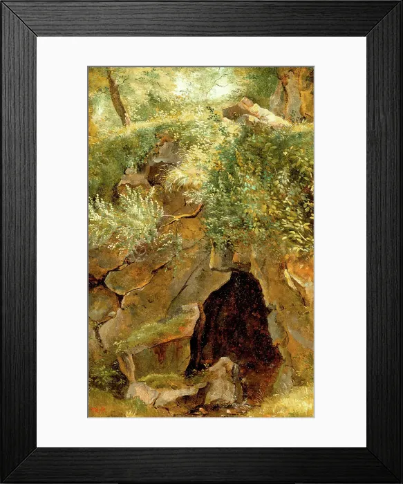 Framed Print : The Cave, between 1828 and 1830. Creator: Theodore Rousseau Framed Print : The Cave, between 1828 and 1830. Creator: Theodore Rousseau